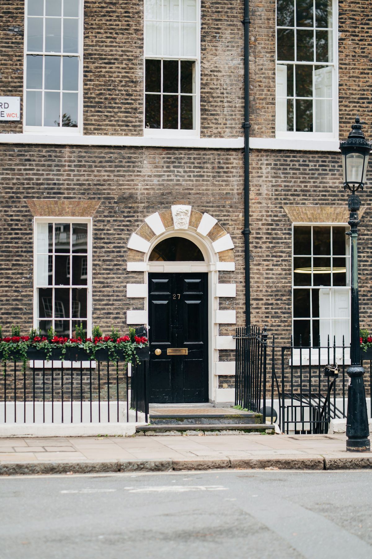 Georgian front door on a London terrace